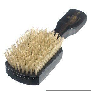 Kent Haarbürste OHE1 handgemacht, Paddle-Form, mit weißen Naturborsten