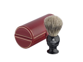 Kent Rasierpinsel BLK2 Small mit Dachszupf und dunklem Griff