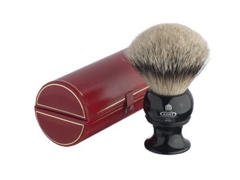 Kent Rasierpinsel BLK12 King-Size mit Silberspitz Dachshaar und dunklem Griff
